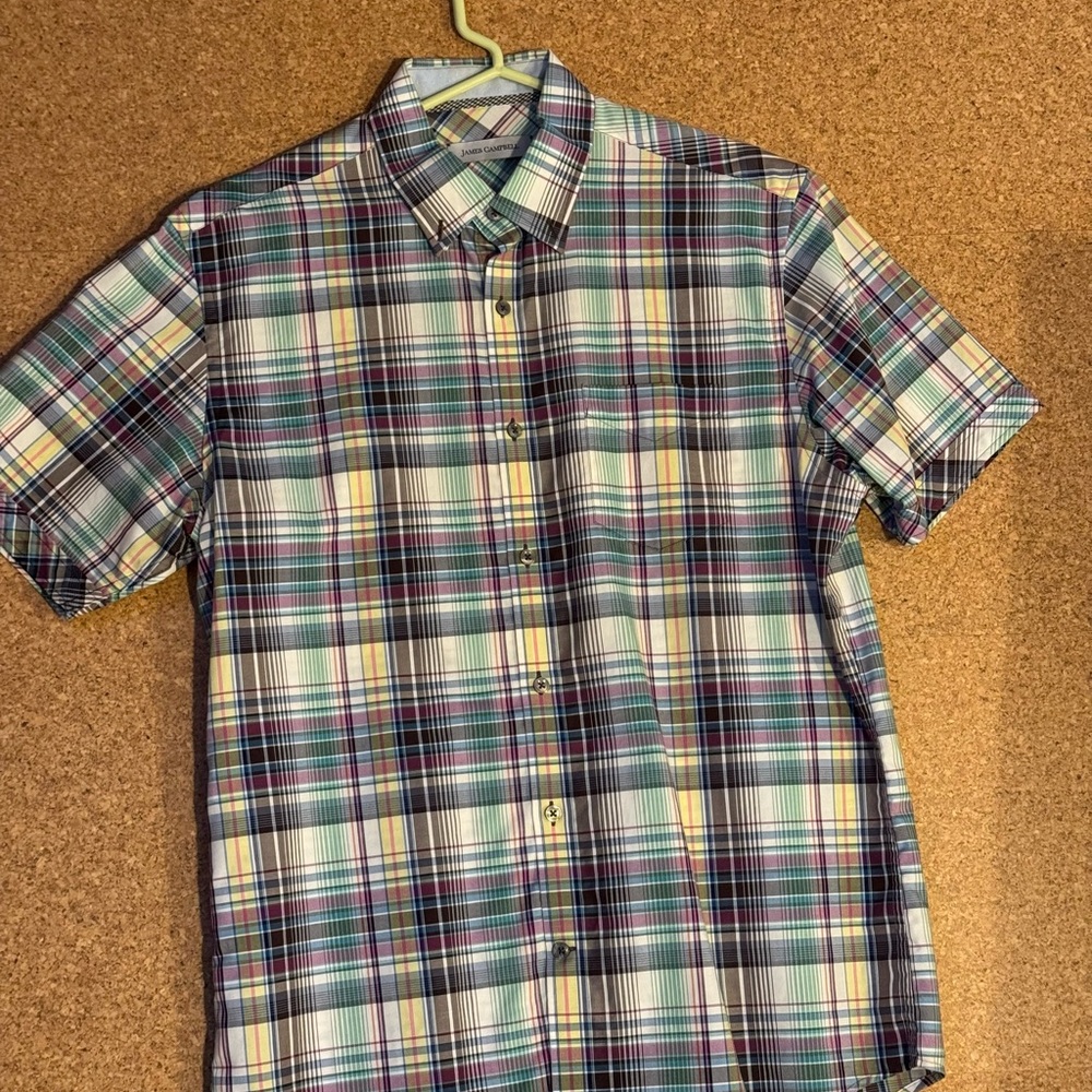James Campbell Men's Multicolor Plaid Shirt Size M/L